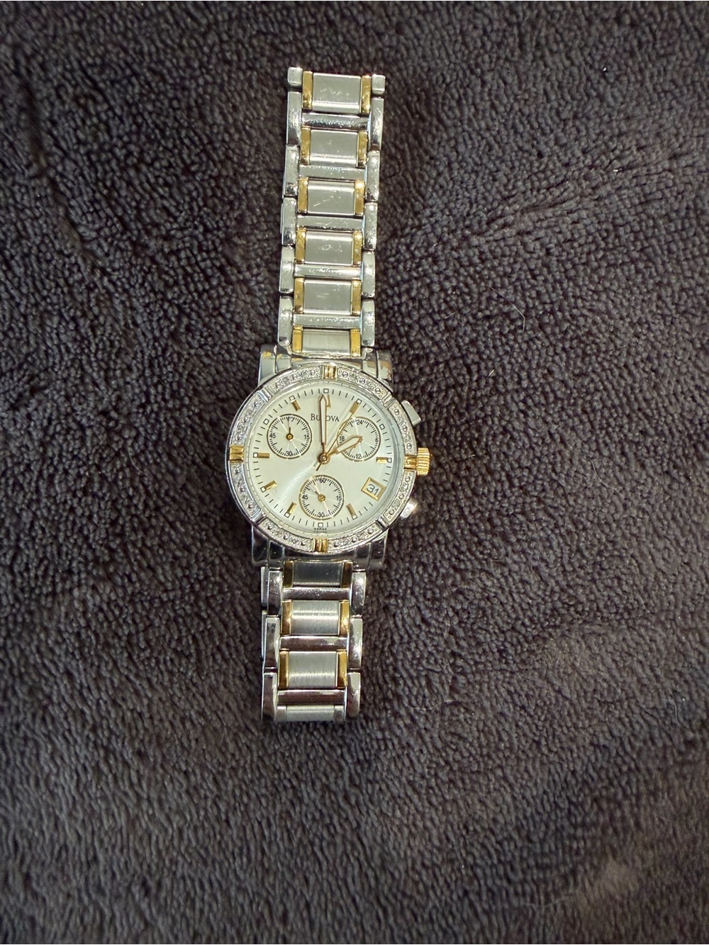 Bulova Two-Tone Silver and Gold Women's Chronograph Watch